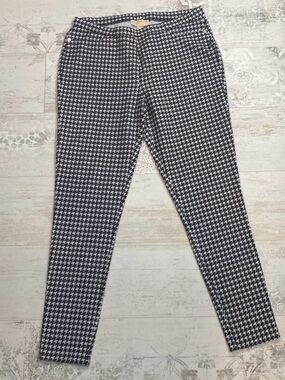 Michael Kors Black & White Houndstooth Ponte Pants